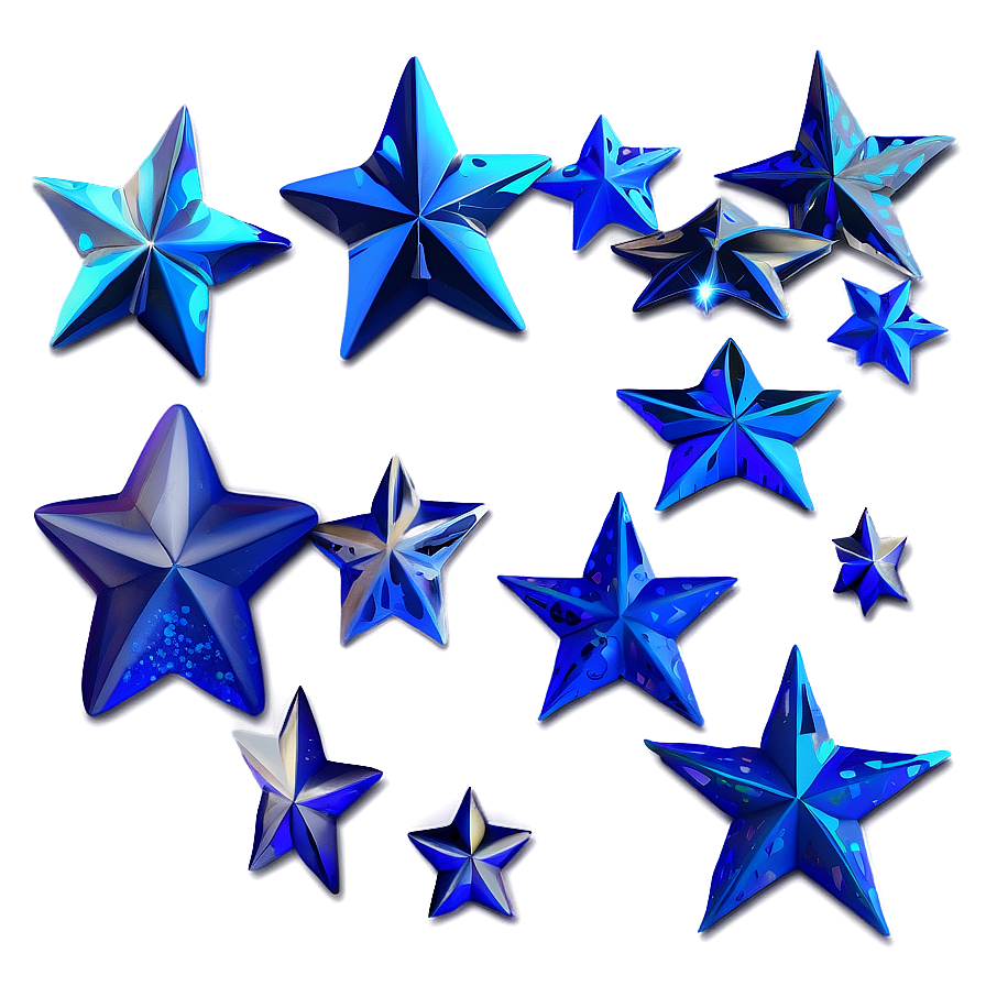 Shimmering Blue Stars Png 20