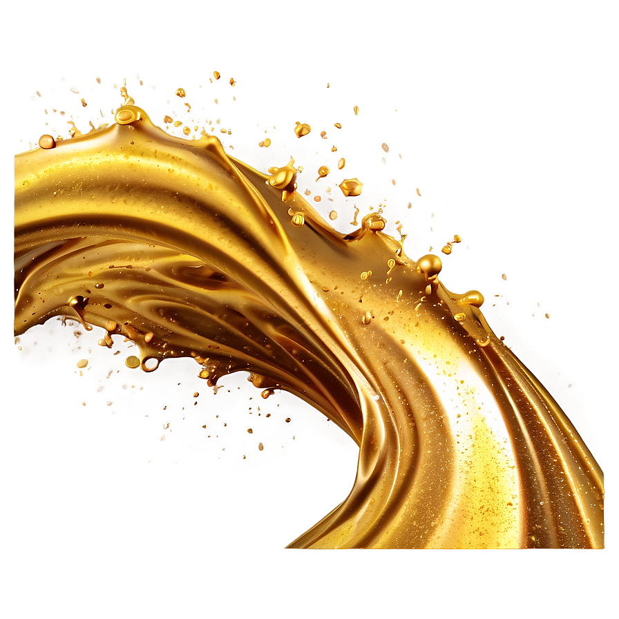 Shimmering Gold Splash Wave Png Keu