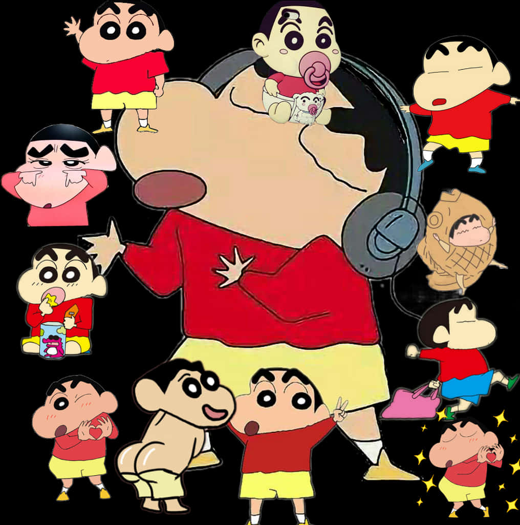 Shin Chan Character Collage