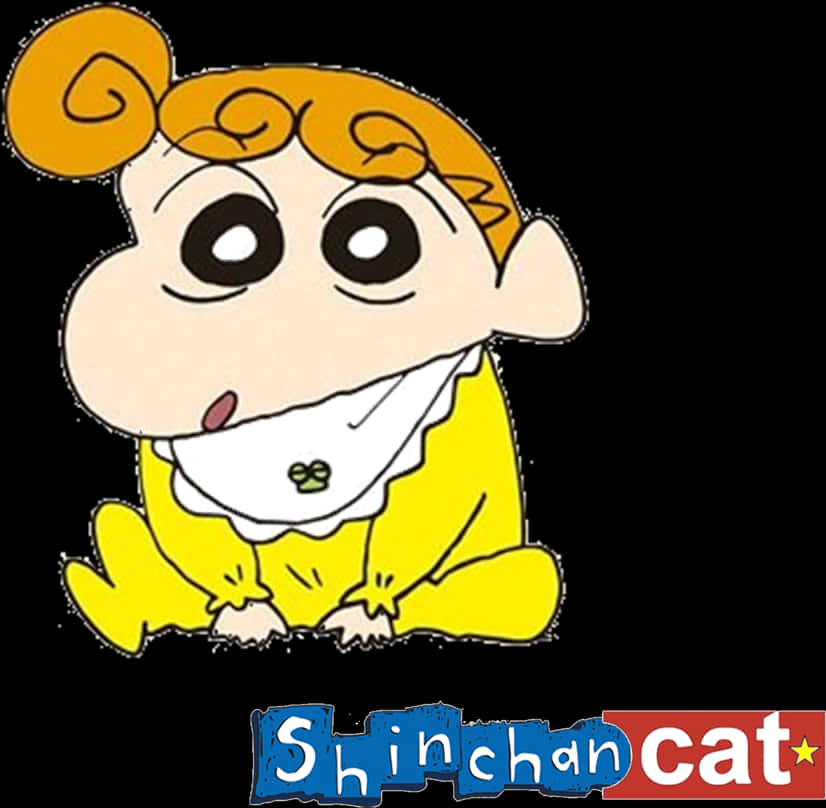 Shinchan Cartoon Character Yellow Dress