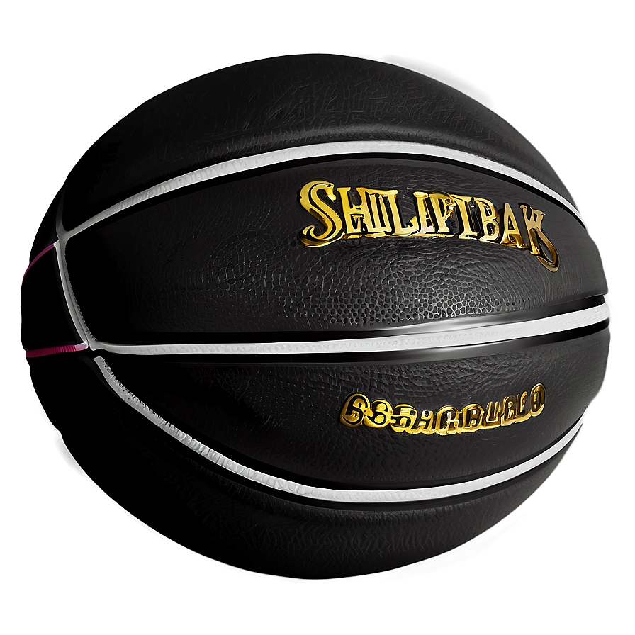 Shiny Black Basketball Artwork Png 51