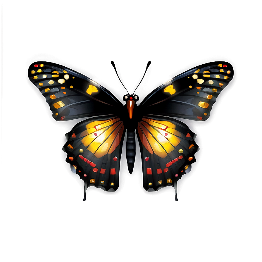 Shiny Black Butterfly Png Nsv