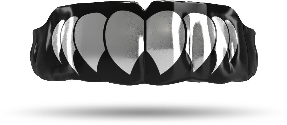 Shiny Black Mouthguard Product PNG with transparent background