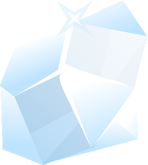 Shiny Blue Crystal Illustration PNG with transparent background