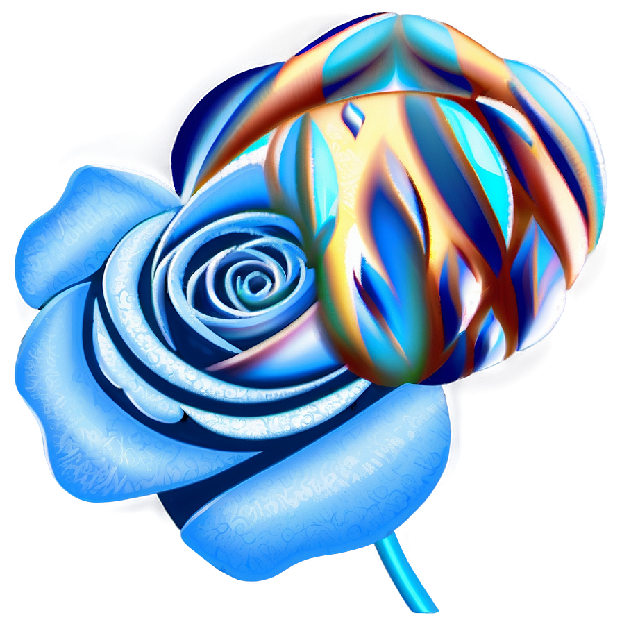 Shiny Blue Rose Png Aqc