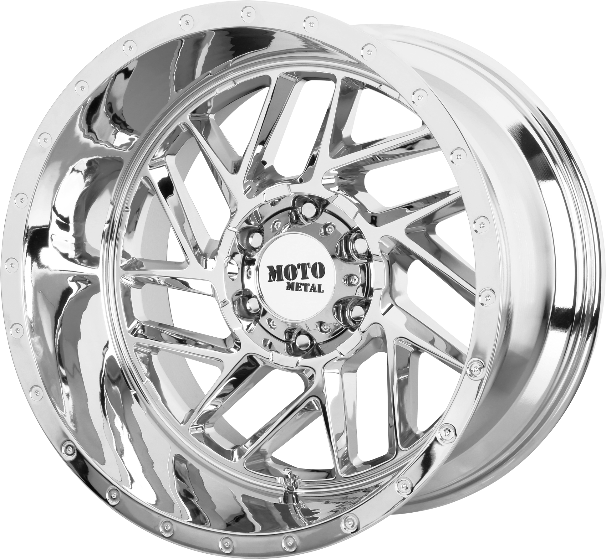 Shiny Chrome Wheel Rim PNG with transparent background