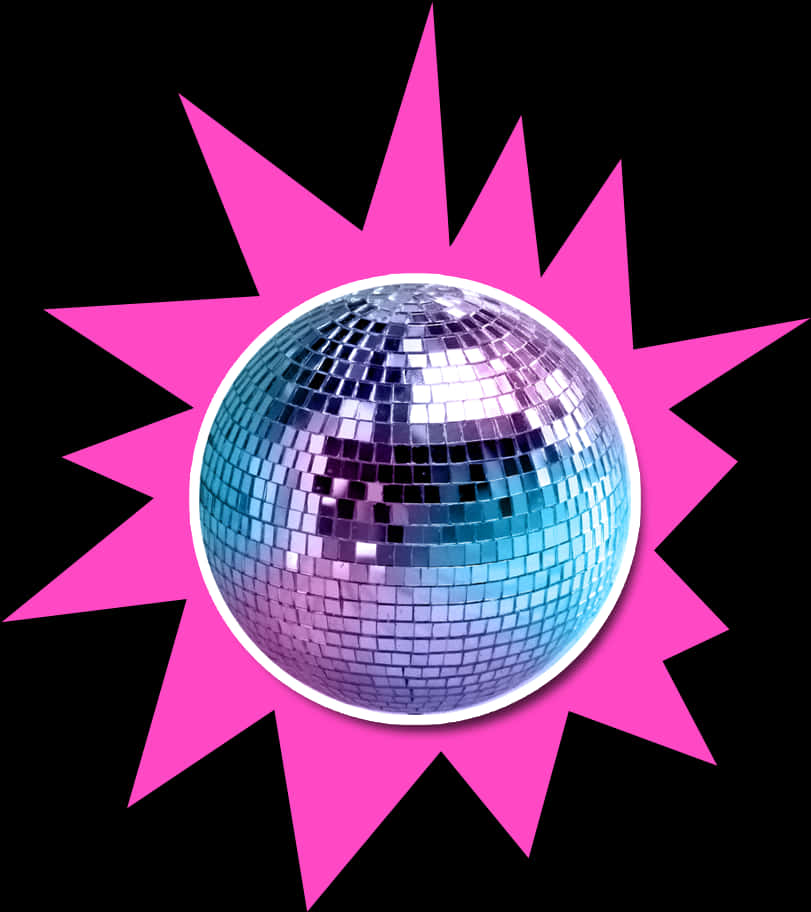 Shiny Disco Ball Pink Starburst Background