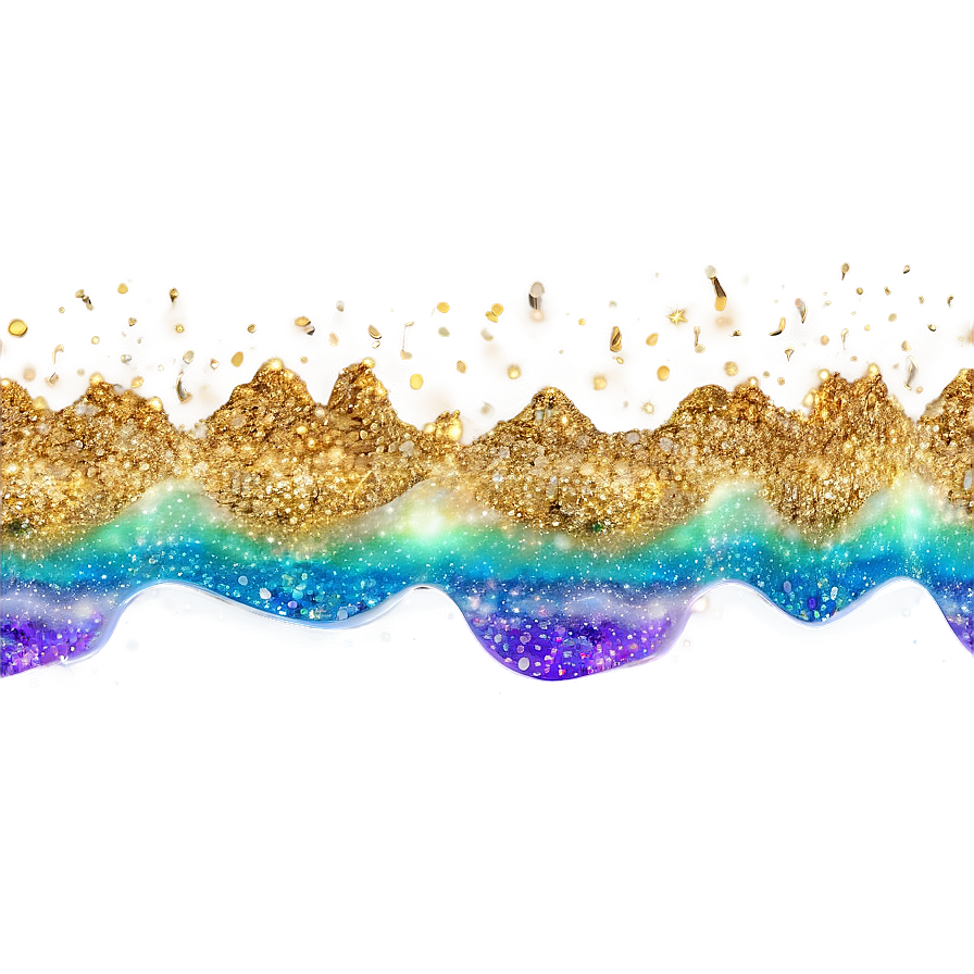 Shiny Glitter Line Wave Png Obg