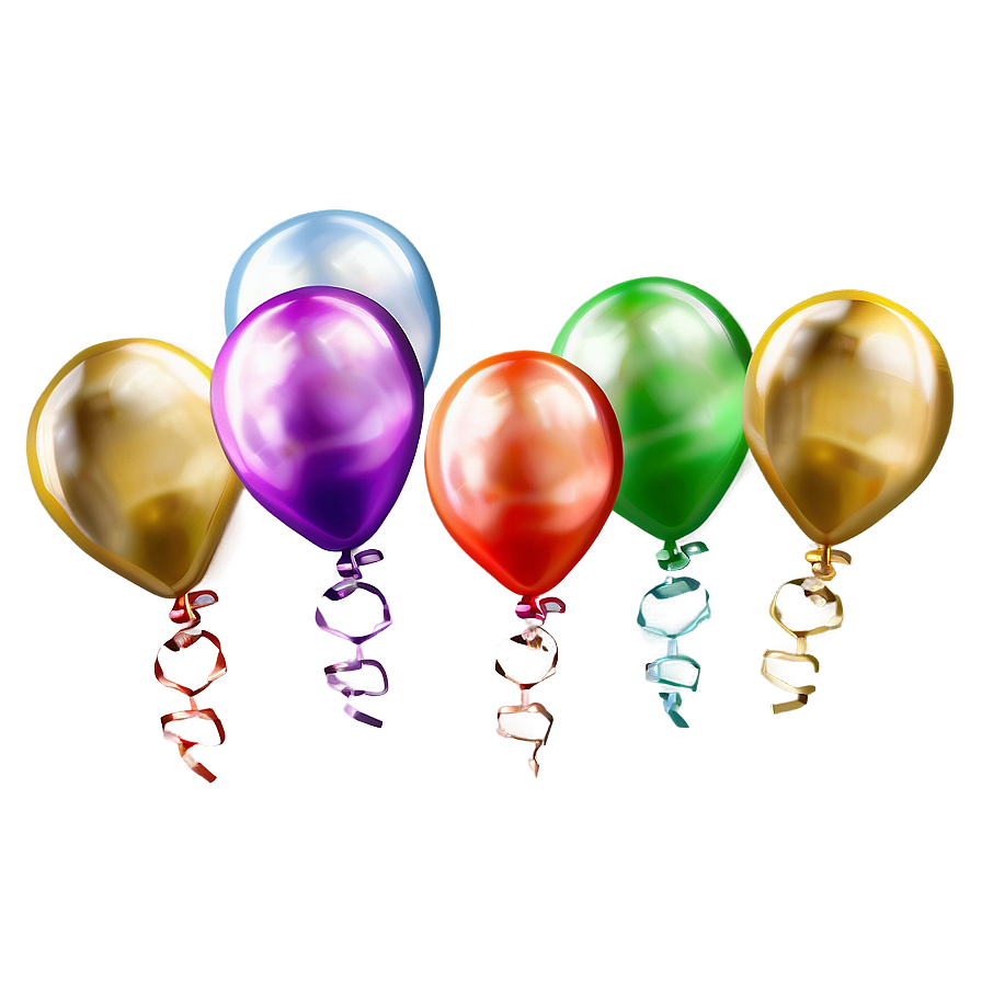 Shiny Gold Balloons Png 12