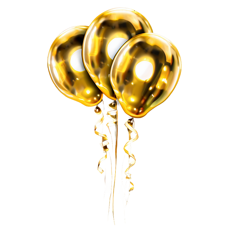 Shiny Gold Balloons PNG 27 PNG image with a transparent background, free high-resolution download