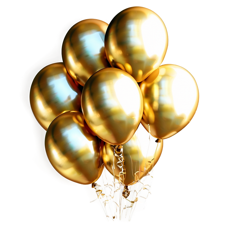 Shiny Gold Balloons PNG 27 PNG image with a transparent background, free high-resolution download