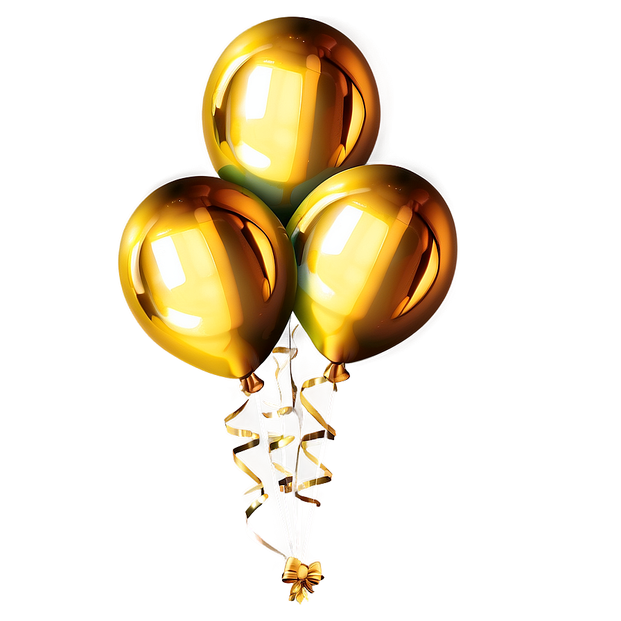 Shiny Gold Balloons PNG yyd37 PNG image with a transparent background, free high-resolution download