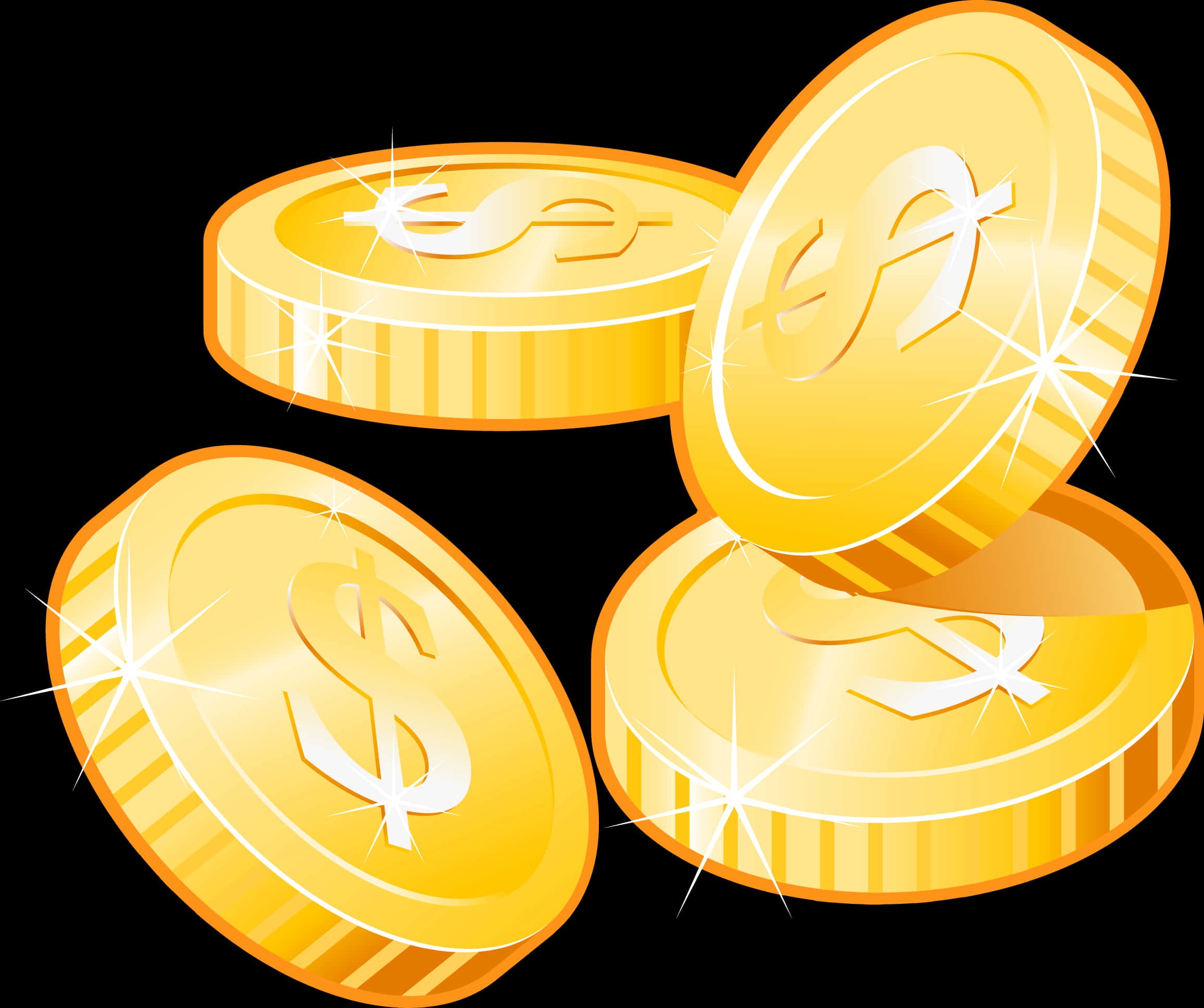 Shiny Gold Coins Illustration