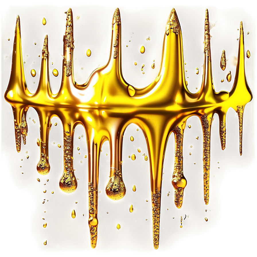 Shiny Gold Glitter Drip Effect Png Heb3