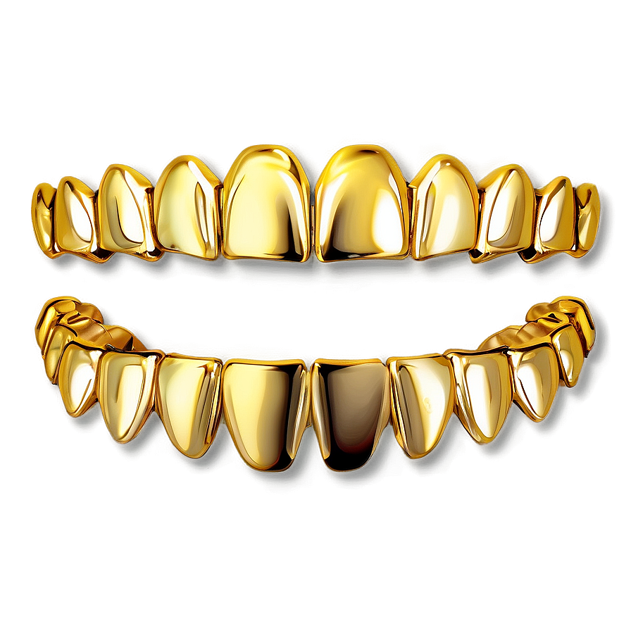 Shiny Gold Grillz Design Png Ovj