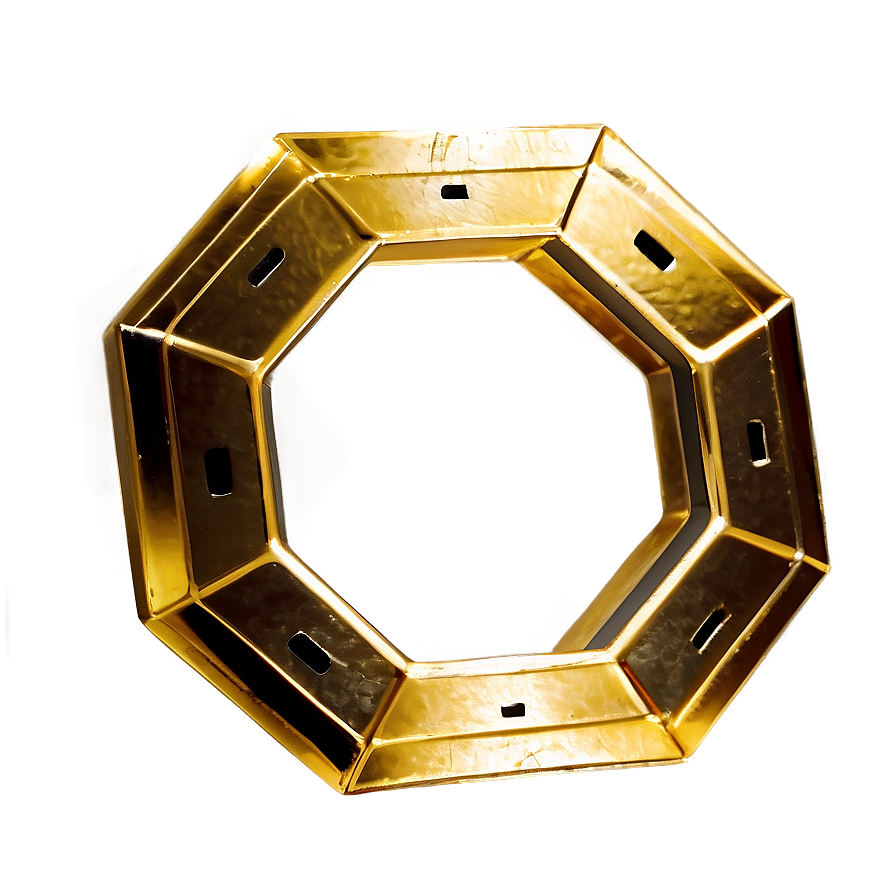 Shiny Gold Octagon Png 06122024