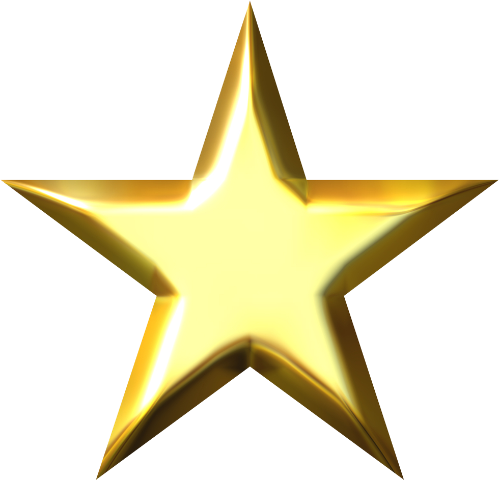 Shiny Gold Star3 D Render