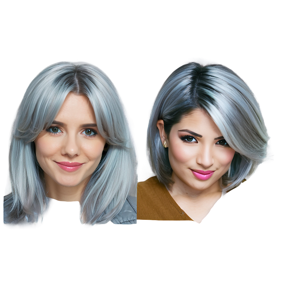 Shiny Grey Hair Png 06282024