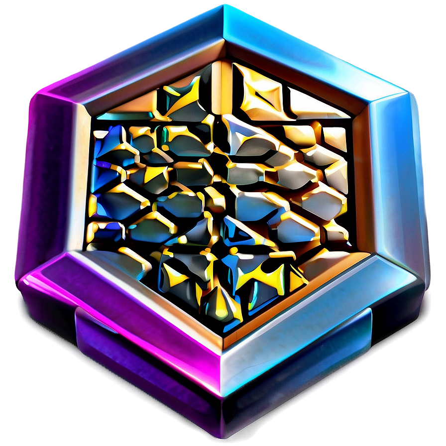 Shiny Hexagon Emblem PNG hhq PNG with transparent background