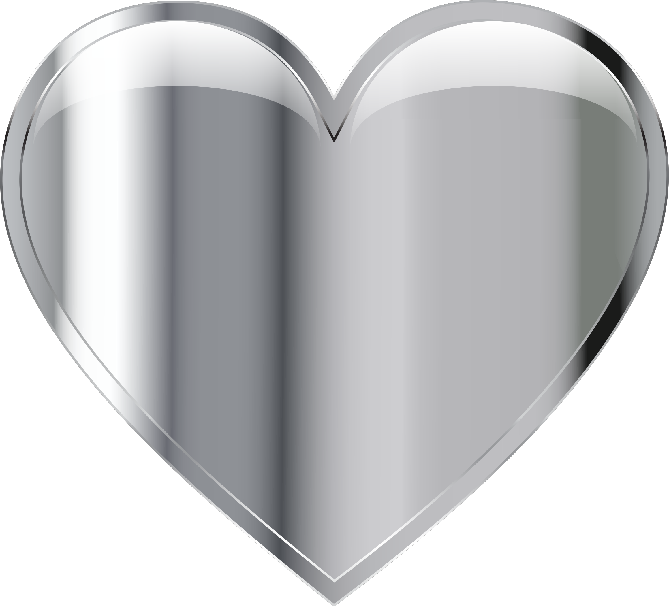 Shiny Metal Heart Graphic PNG with transparent background