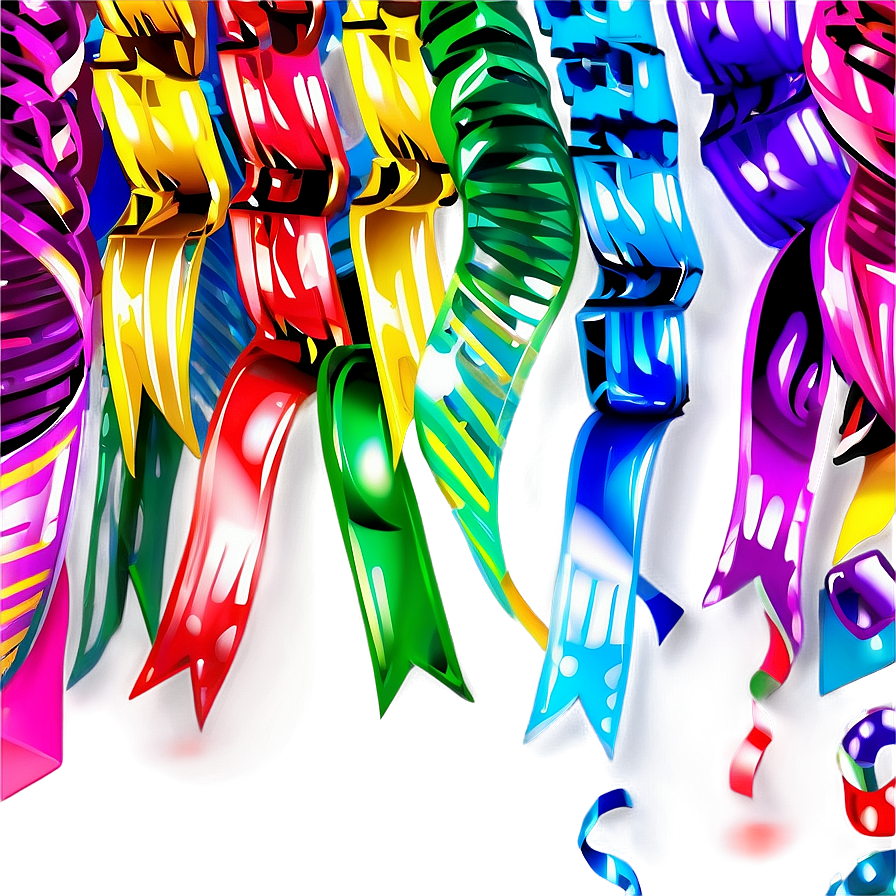 Shiny Party Streamers Png Iid