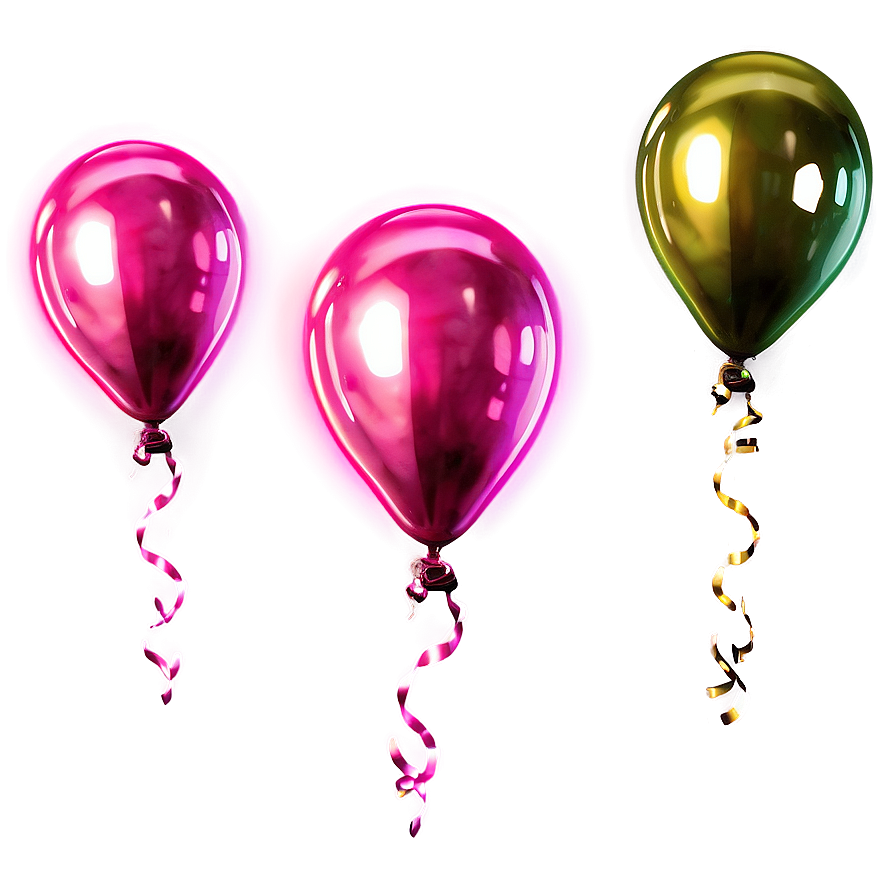 Shiny Pink Balloons Decoration Png 06122024