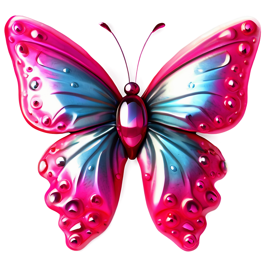 Shiny Pink Butterfly Decoration Png 05232024