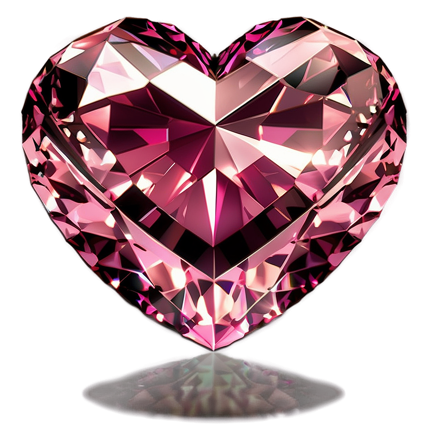 Shiny Pink Diamond Heart Clipart Png Mih