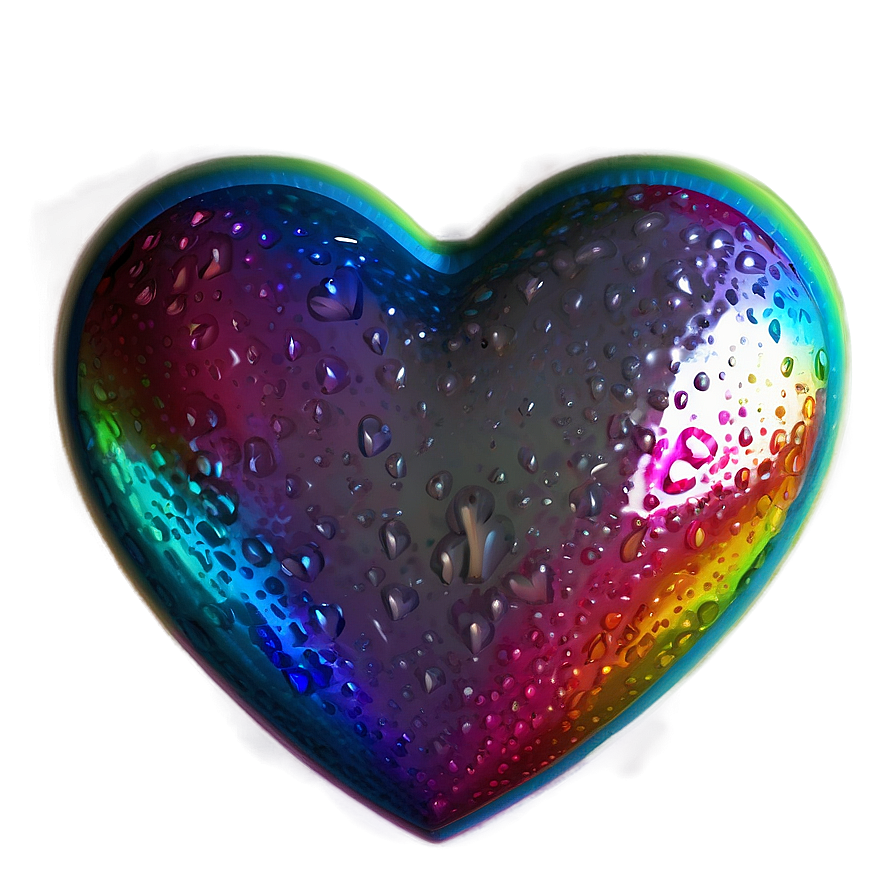 Shiny Rainbow Heart Png 06252024