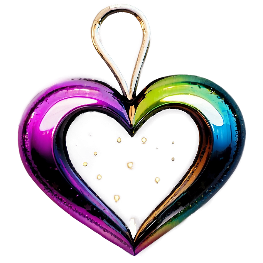 Shiny Rainbow Heart PNG lrc PNG with transparent background