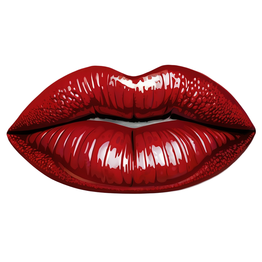 Shiny Red Lips Illustration Png Ojq