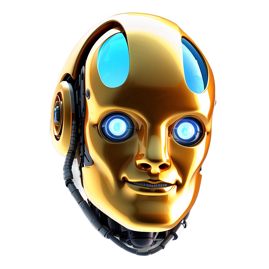 Shiny Robot Head Png 06212024