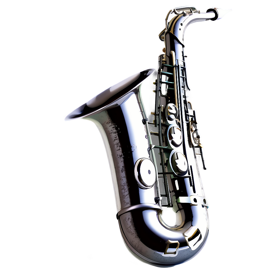 Shiny Silver Saxophone Png 05252024