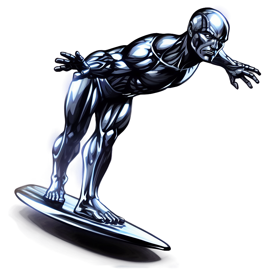 Shiny Silver Surfer Illustration Png Yut82