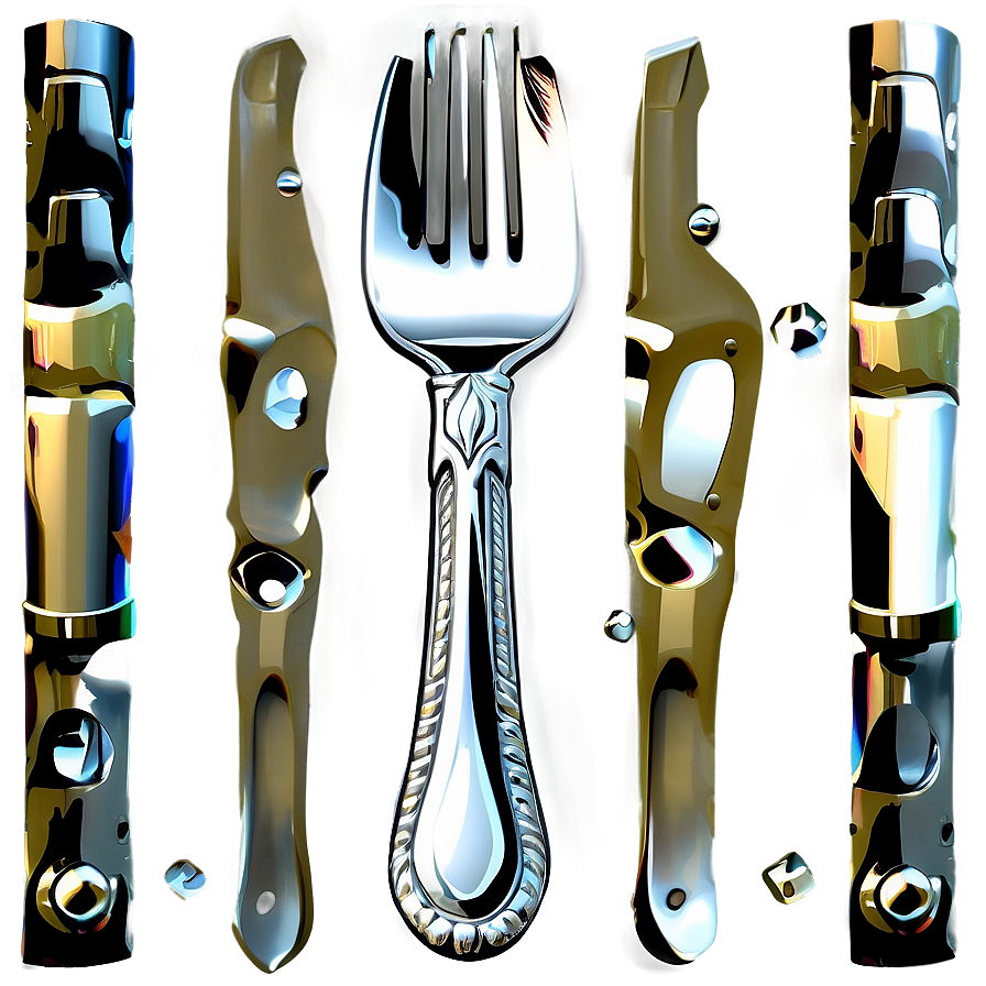 Shiny Silverware Set PNG ycy PNG with transparent background