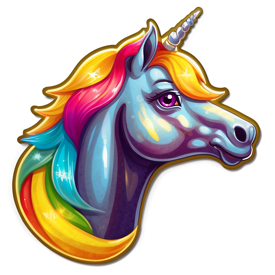 Shiny Unicorn Sticker PNG cxe81 PNG with transparent background