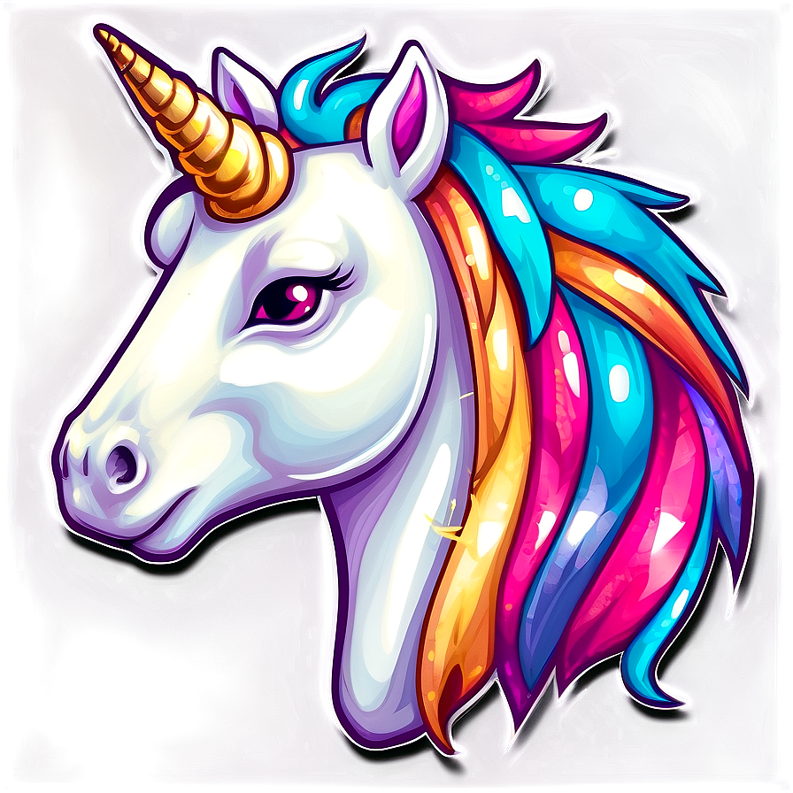 Shiny Unicorn Sticker PNG wyy7 PNG with transparent background