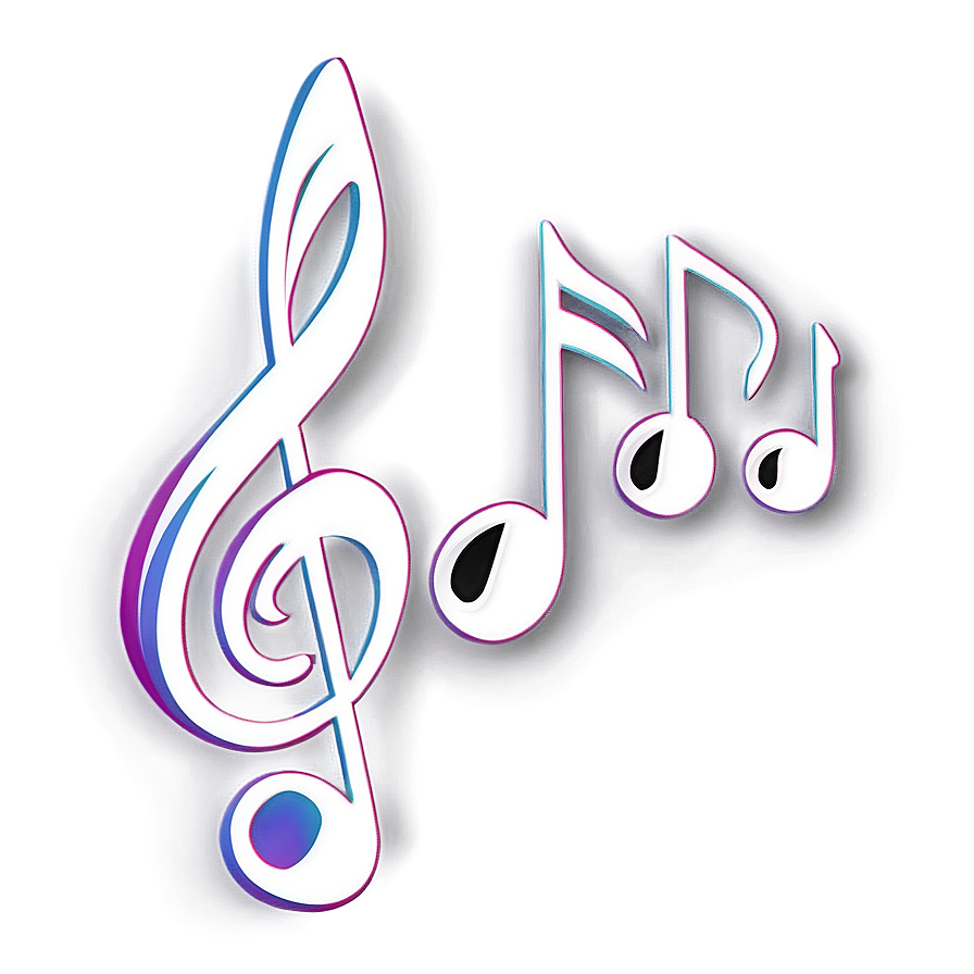 Shiny White Music Notes Png Chv8