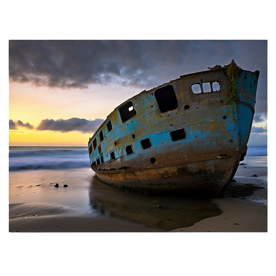 Shipwreck At Dawn Light Png Kmf