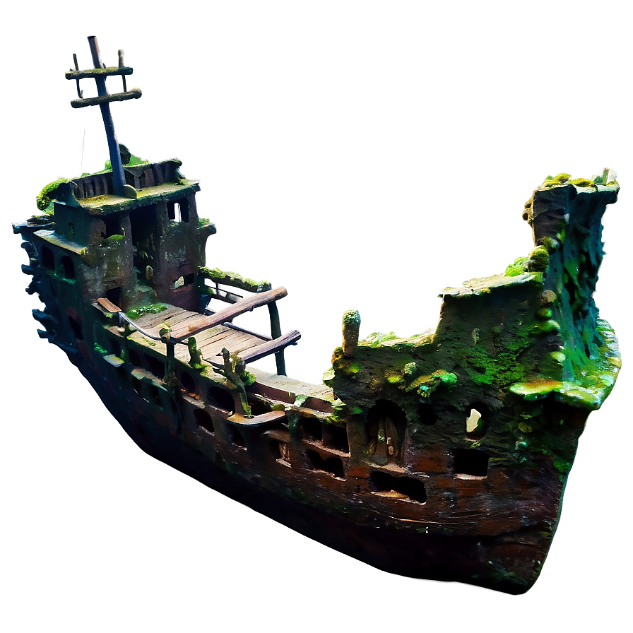 Shipwreck With Coral Growth Png 64