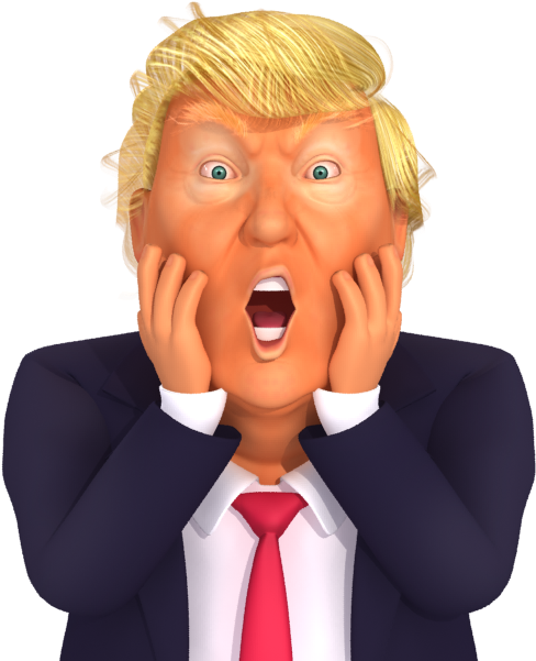 #trumpstickers Chocked Trump 3d Caricature - 3d Cartoon Models Trump, HD Png Download PNG with transparent background