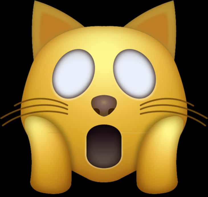 Shocked Cat Face Emoji PNG with transparent background