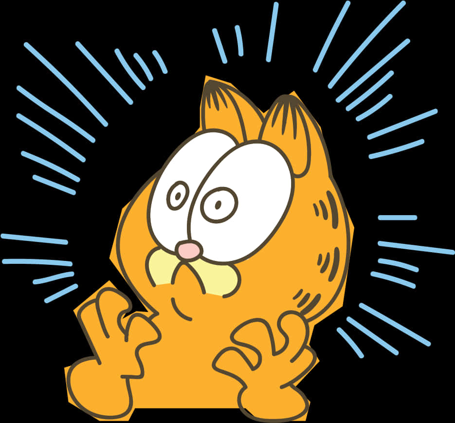 Shocked Garfield Cartoon PNG with transparent background