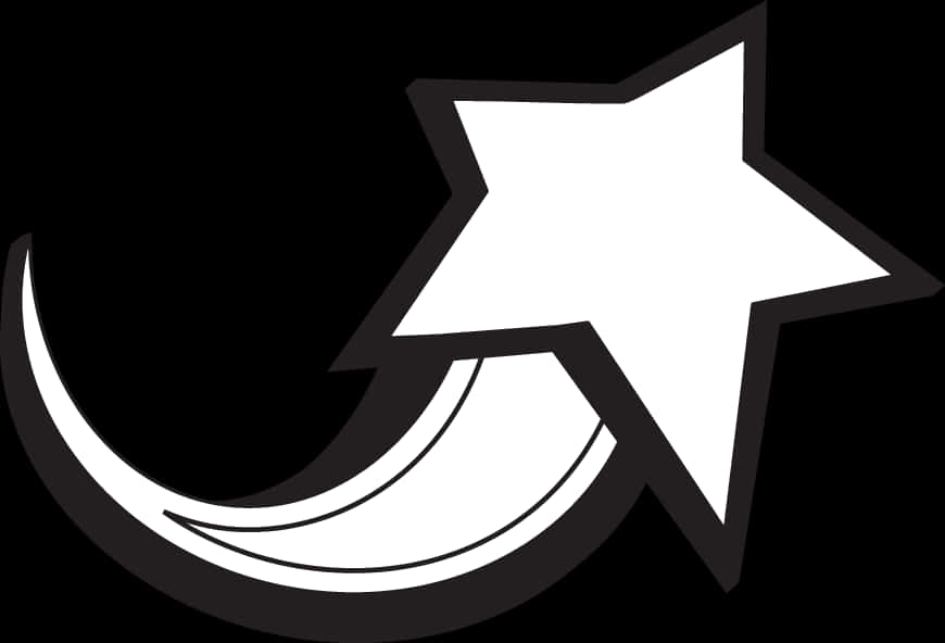 Shooting Star Graphic Blackand White PNG image with a transparent background, free high-resolution download
