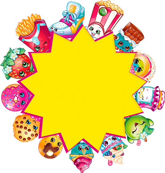 Shopkins Characters Around Star Frame