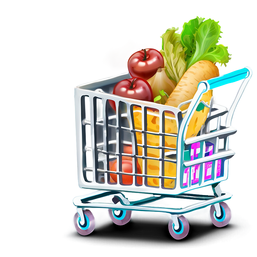 Shopping Cart With Food Png Xie9