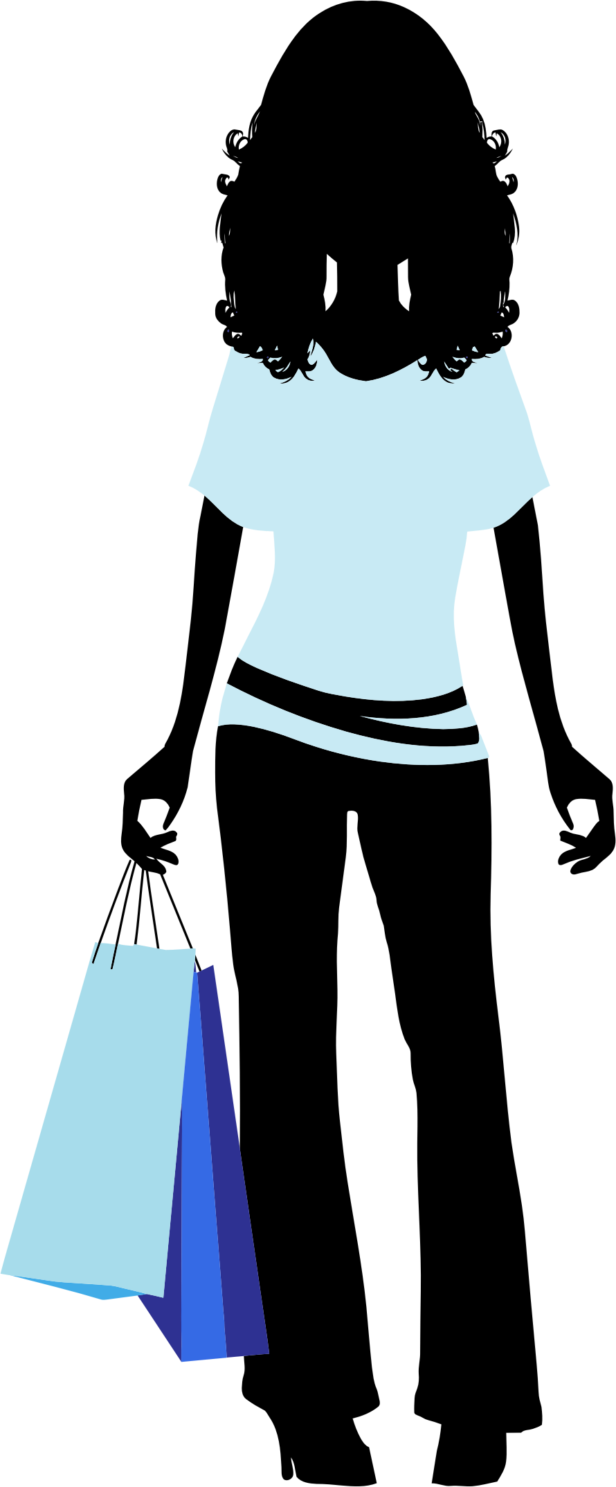 Shopping Silhouettewith Bags.png PNG with transparent background