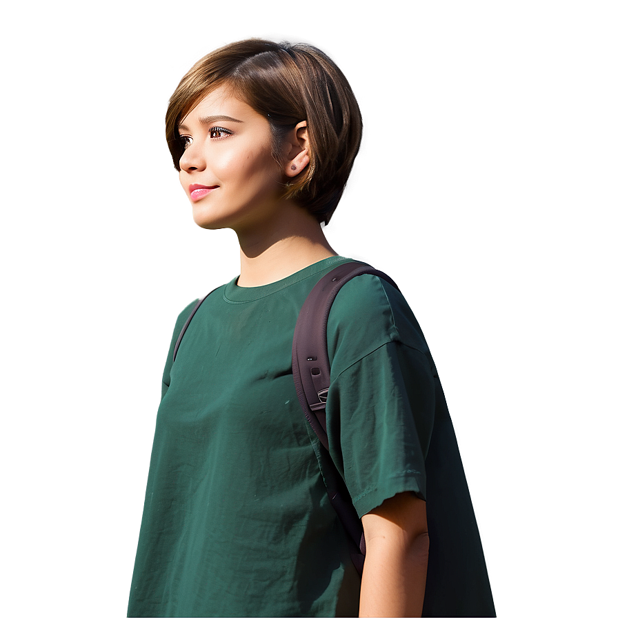 Short Brown Hair Girl PNG 05252024 PNG image with a transparent background, free high-resolution download
