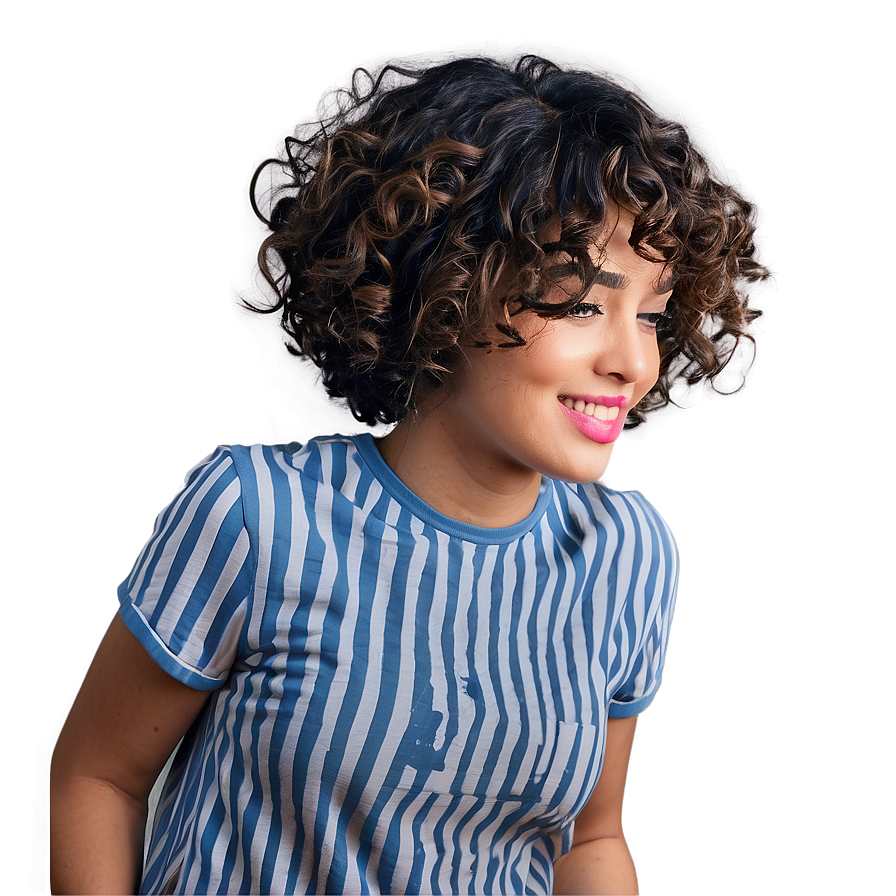 Short Curly Hair Charm Png Xoy32