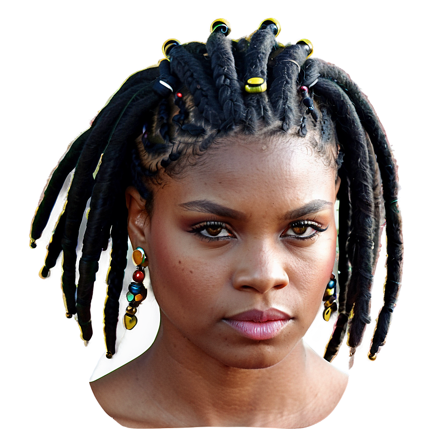 Short Dreads With Beads Png Cho90